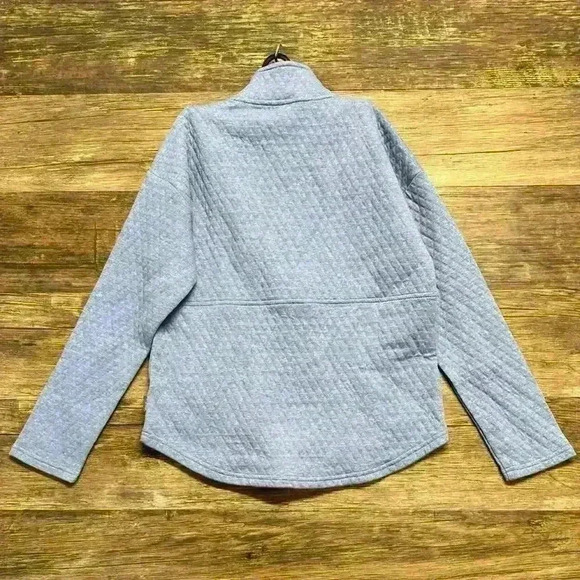 Eddie Bauer Blue Quilted Half Zip Jacket - Picture 2 of 5